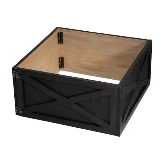 Glitzhome&reg; 22" Wooden Tree Collar Washed Black {1}