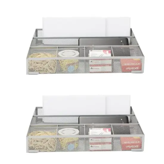 Mind Reader Silver 2 Piece Mesh Deep Drawer Organizer {1}
