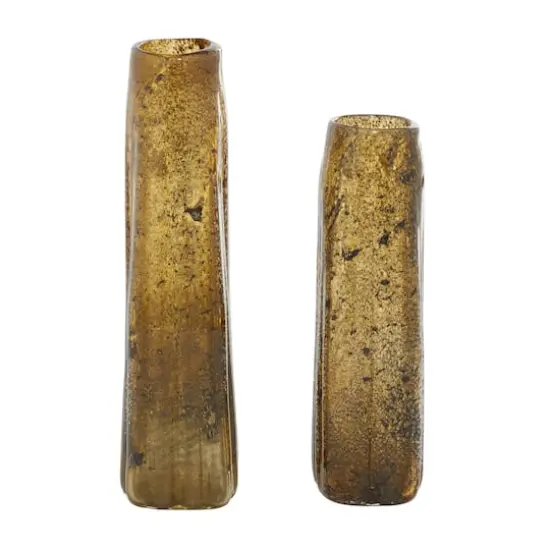 Brown Contemporary Glass Vase Set {7}