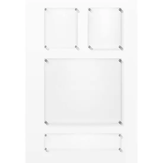 Wexel Art Mondrian 23" Double Panel Wallscape Set Silver {1}