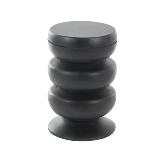 18" Black Wood Handmade Bubble Inspired Accent Table {7}