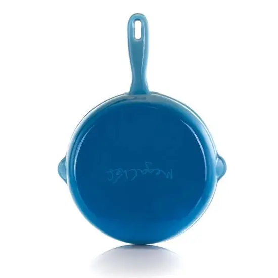 MegaChef Round 10.25" Blue Enameled Cast Iron Skillet {4}