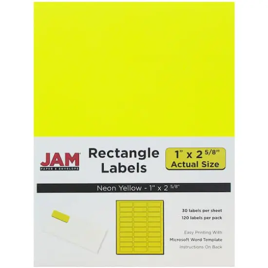 JAM Paper Neon Yellow Mailing Address Label Combo Set {3}