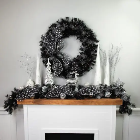 6ft. White LED Black Bristle Garland {4}