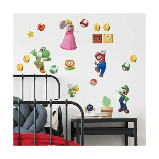 RoomMates Super Mario Brothers Peel & Stick Wall Decals {4}