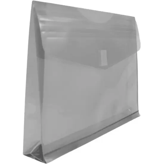 JAM Paper 9.75" x 13" Plastic Hook & Loop Closure Envelopes, 12ct. Smoke Gray {5}