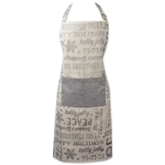DII&reg; Silver Christmas Collage Chef Apron {1}
