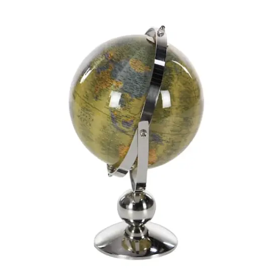 11" Silver Steel Traditional Globe {3}
