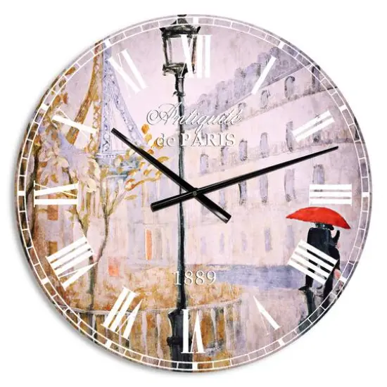 Designart Love in Paris V French Country Wall Clock {1}