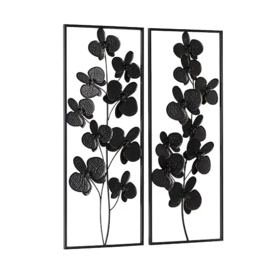 Black Floral Contemporary Wall D&eacute;cor Set {3}
