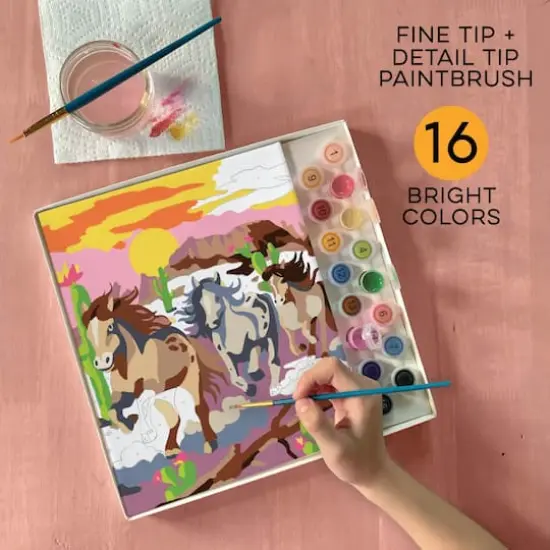 Bright Stripes iHeartArt Wild Horses Paint by Numbers Activity Kit {3}