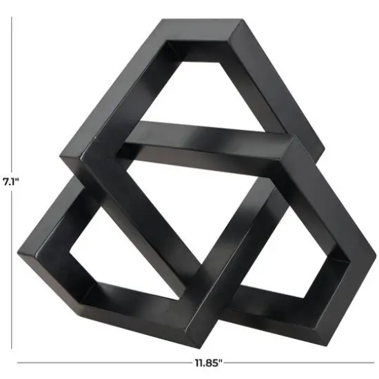 13.5" Iron Geometric Abstract Shaped Sculpture D&eacute;cor Black {8}