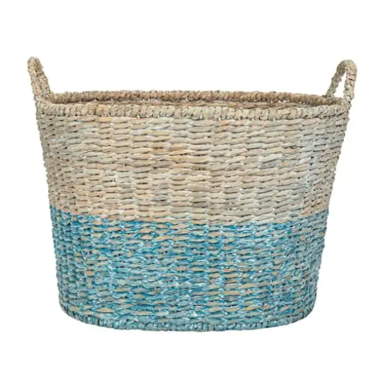Hello Honey&reg; Multicolor Oval Woven Water Hyacinth & Rattan Dip-Dyed Basket Set {10}