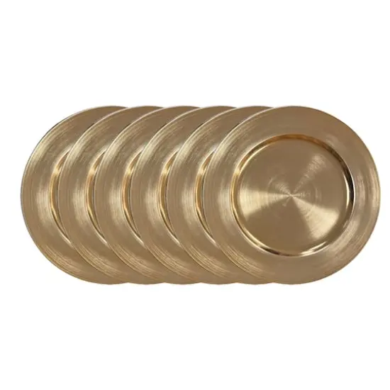 13" Gold Chargers 6 Pack by Celebrate It&trade; {1}