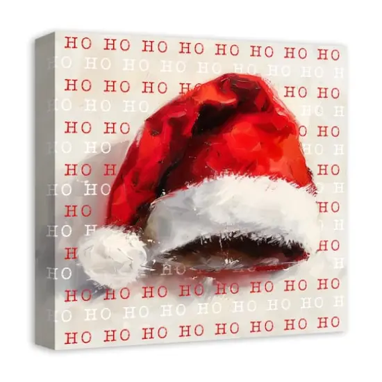 Painterly Santa Hat 16" x 16" Canvas Wall Art {3}