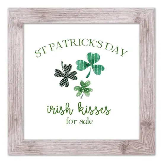 St Patricks Irish Kisses Framed Print 16" x 16" Western White Framed Print {1}