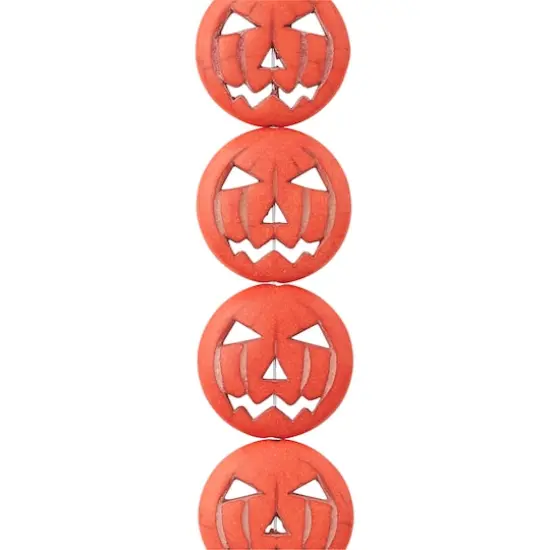 Orange Dyed Reconstituted Howlite Pumpkin Beads, 25mm by Bead Landing&trade; {1}