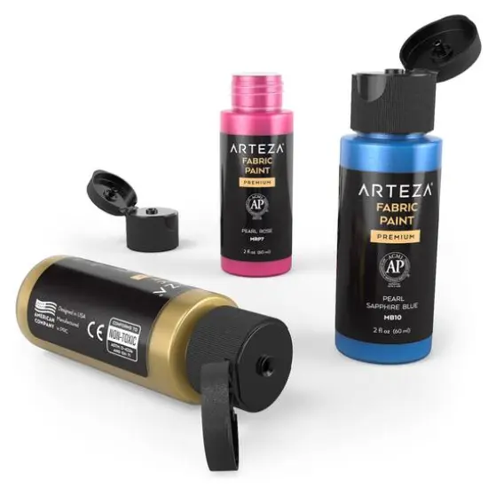 Arteza&reg; 14 Color Metallic Fabric Paint Set {6}