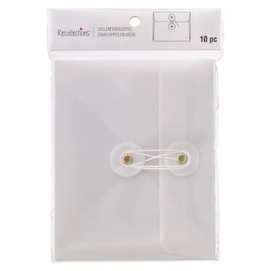 A2 White String & Button Closure Vellum Envelopes by Recollections&trade;, 10ct. {5}