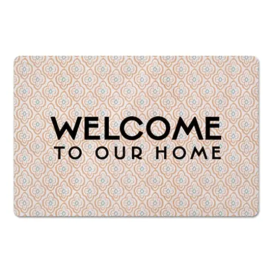 Welcome Quatre Floor Mat Pink {1}