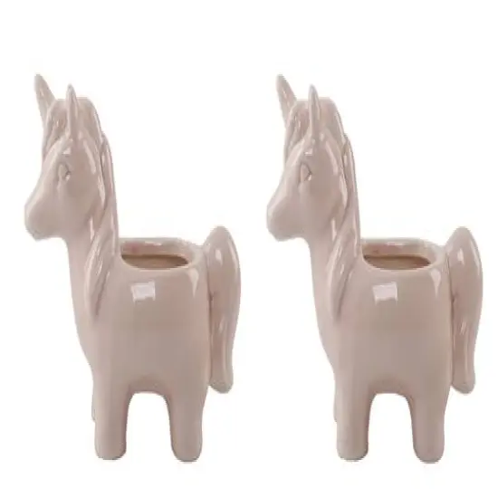 Flora Bunda Pink Ceramic Unicorn Pot Set {1}