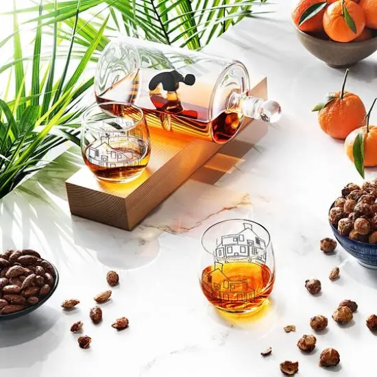 JoyJolt&reg; Hammer Crystal Whiskey Decanter & Glasses Set {3}