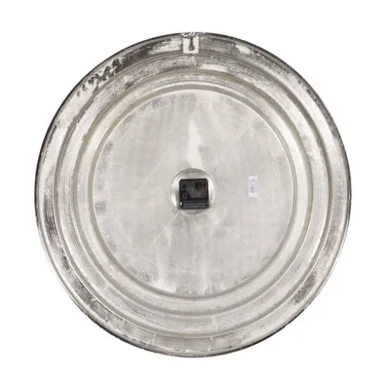 24" Aluminum Coastal Wall Clock Silver {6}