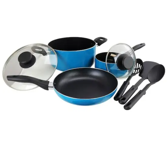 Gibson Home&reg; Palmer 8-Piece Turquoise Cookware Set {4}