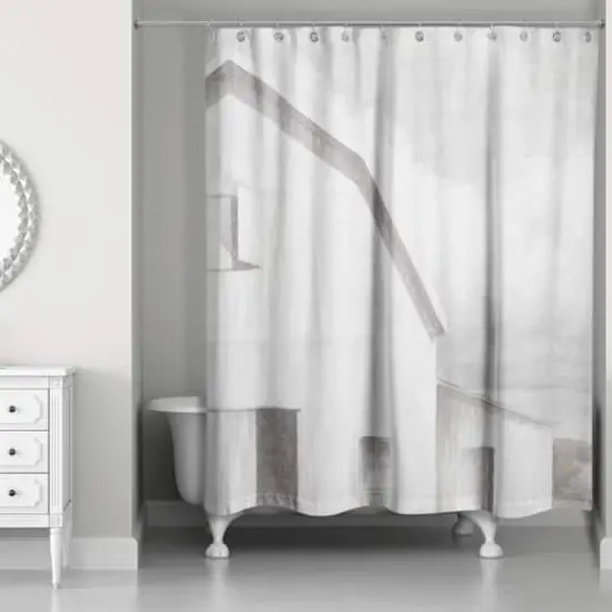 White Neutral Barn 71" x 74" Shower Curtain {3}