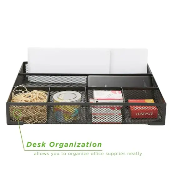 Mind Reader 11.75" Black 2-Piece Mesh Deep Drawer Organizer {3}