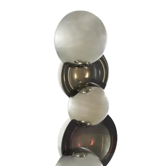 15.75" Black Glass Abstract Stacked Orb Sculpture with Black Base {5}