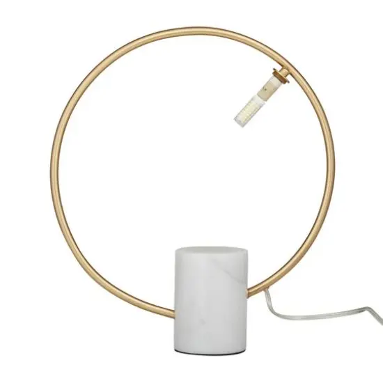 17.5" Marble Contemporary Abstract Accent Lamp Gold {4}