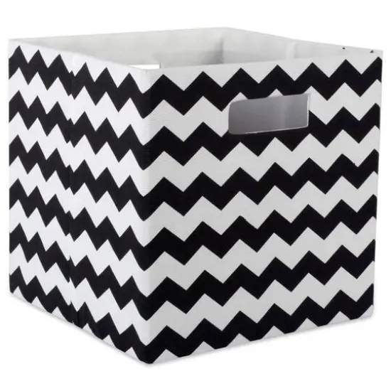 DII&reg; 13" Polyester Chevron Storage Cube Black {1}