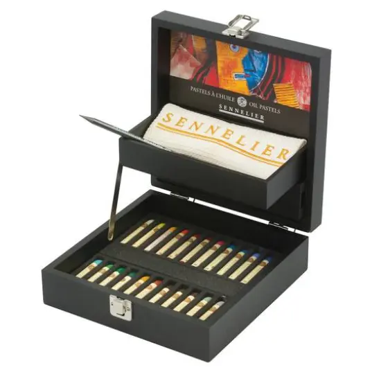 Sennelier 24 Color Wood Box Oil Pastel Set {1}