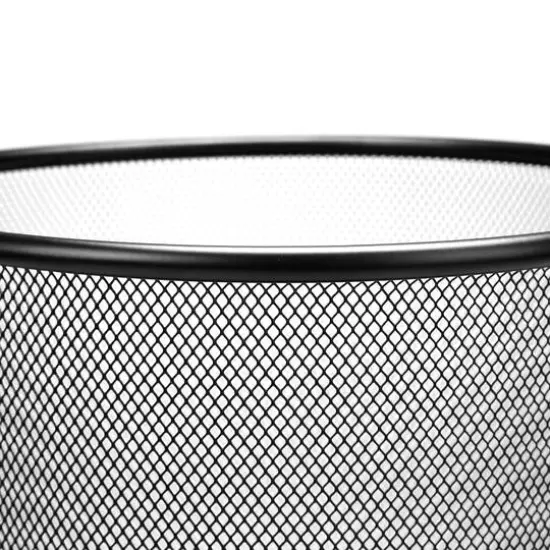 Mind Reader Garbage Round Metal Mesh Waste Basket Recycling Bin Black {6}