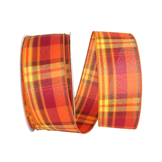 Reliant 50yd. Wire Edge Tierra Tonal Check Plaid Ribbon {1}