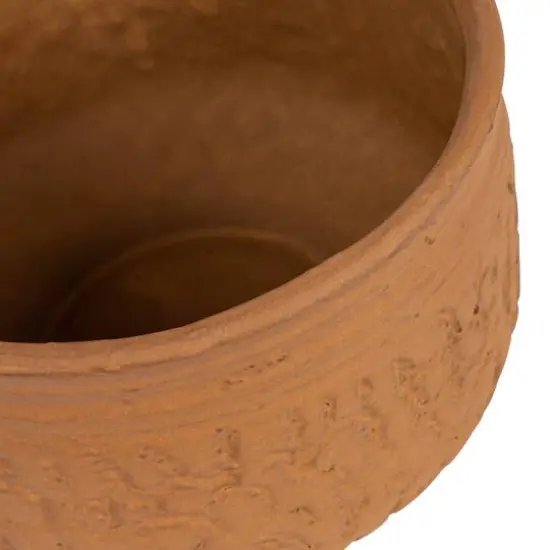 Hello Honey&reg; 6" Terracotta Boho Stoneware Planter with Embossed Pattern {4}