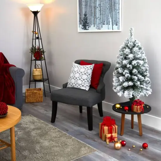 3ft. Unlit Flocked West Virginia Fir Artificial Christmas Tree {7}