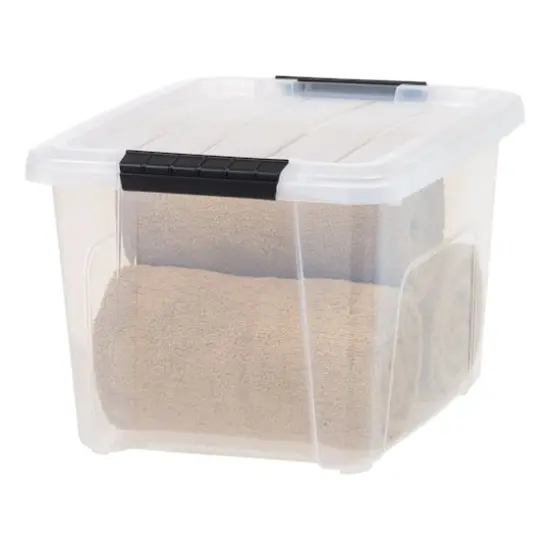IRIS&reg; 20.5qt. Buckled Clear Boxes with Clear Buckle Lids, 6ct. {9}