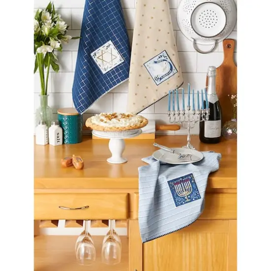DII&reg; Assorted Hanukkah Embellished Dishtowel Set {9}