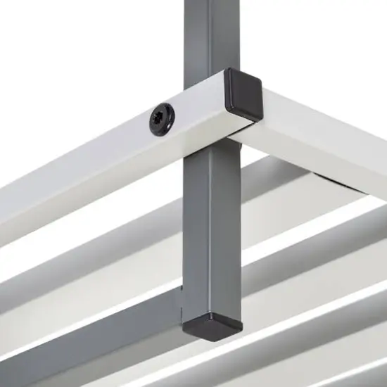 Honey Can Do Gray 2-Tier Tubular Shoe Rack {8}