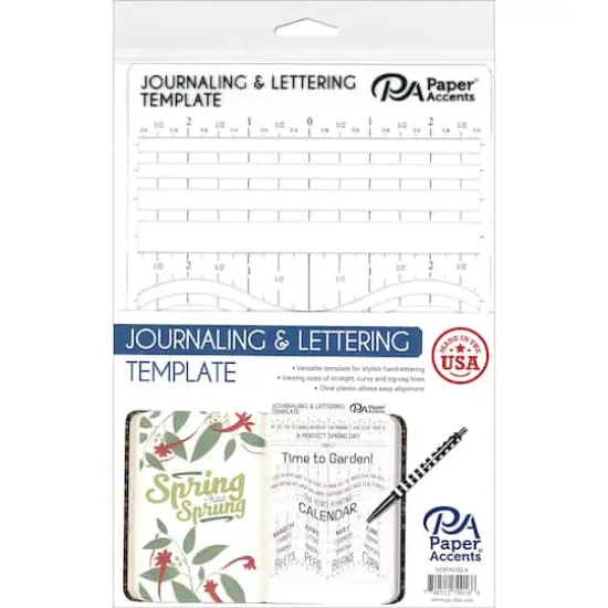 PA Paper&trade; Accents Journaling & Lettering Plastic Template, 6" x 9" {1}