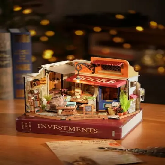 Rolife&reg; Corner Bookstore DIY Miniature House Kit {6}