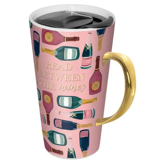 Lady Jayne® Read Between the Wines w/Foil Accents Travel Mug {1}
