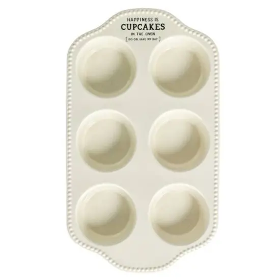 Hello Honey&reg; 12" White Happiness is Cupcakes StonewarePan {10}