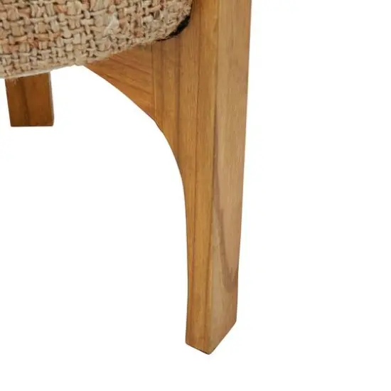 Hello Honey&reg; 20" Natural Bohemian Jute Stool with Wood Legs {5}