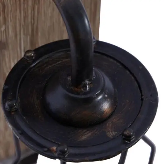 11" Brown Iron Industrial LED Wall Sconce {7}