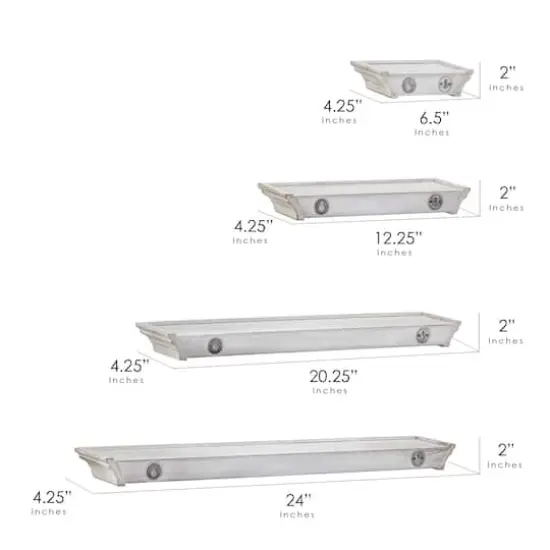 White Floating Shelves with Crown Molding {7}