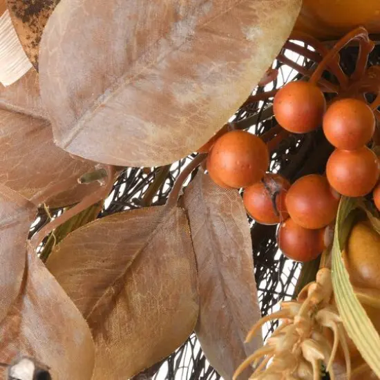 30" Autumn Pine Nut Teardrop Swag {6}