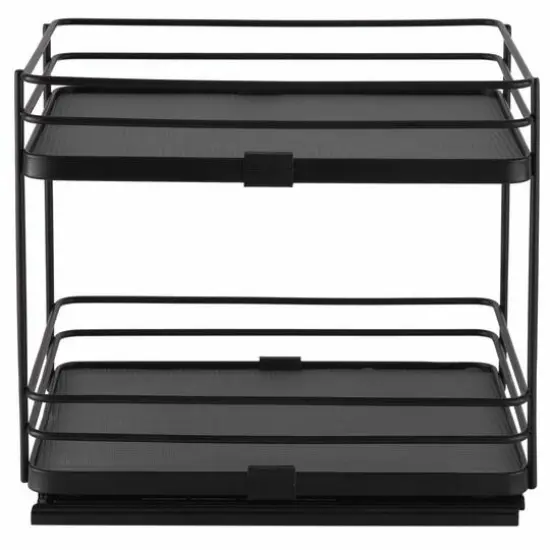 Organize It All Matte Black 2-Tier Slide Out Shelf Organizer {8}